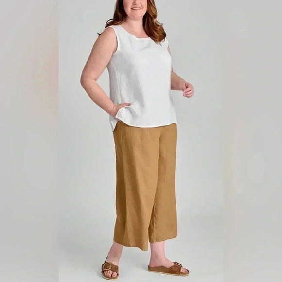 FLAX Women’s Fundamental Pullover Tank Top Tunic 100% Linen Size: Large 14-16 - Picture 1 of 16